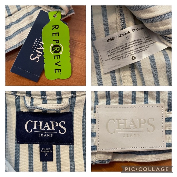 Chaps Striped Denim Jacket - Picture 3 of 16